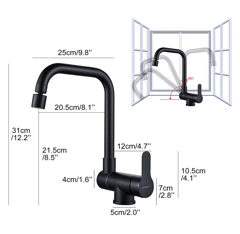 Deck Mounted Black Kitchen Faucets Pull Out Hot Cold Water Filter Tap for Kitchen Two Ways Sink Mixer Kitchen Faucet EL9005
