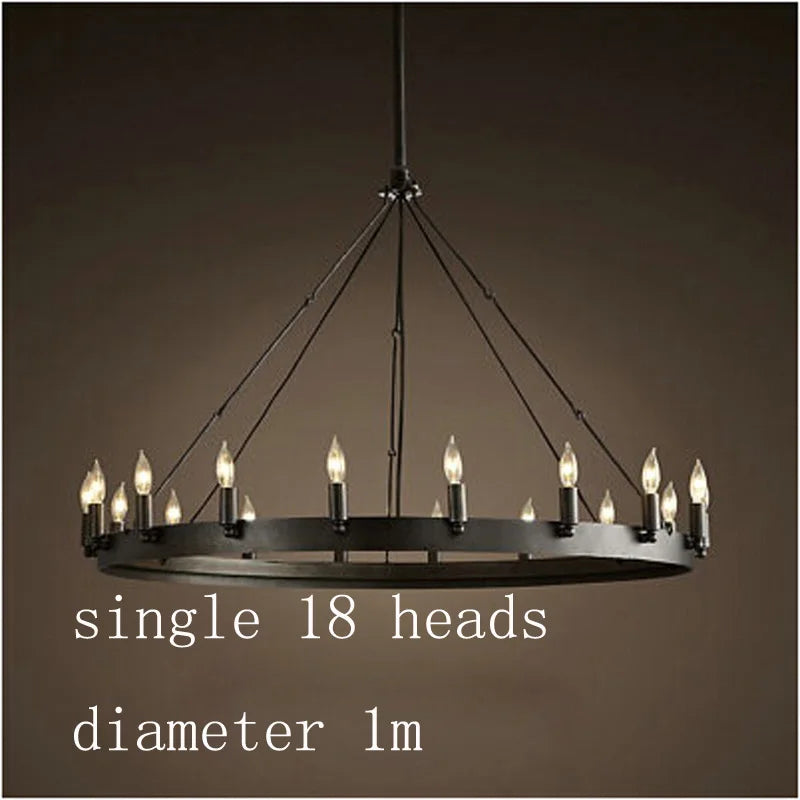 American Retro Iron Double Pendant Lamp