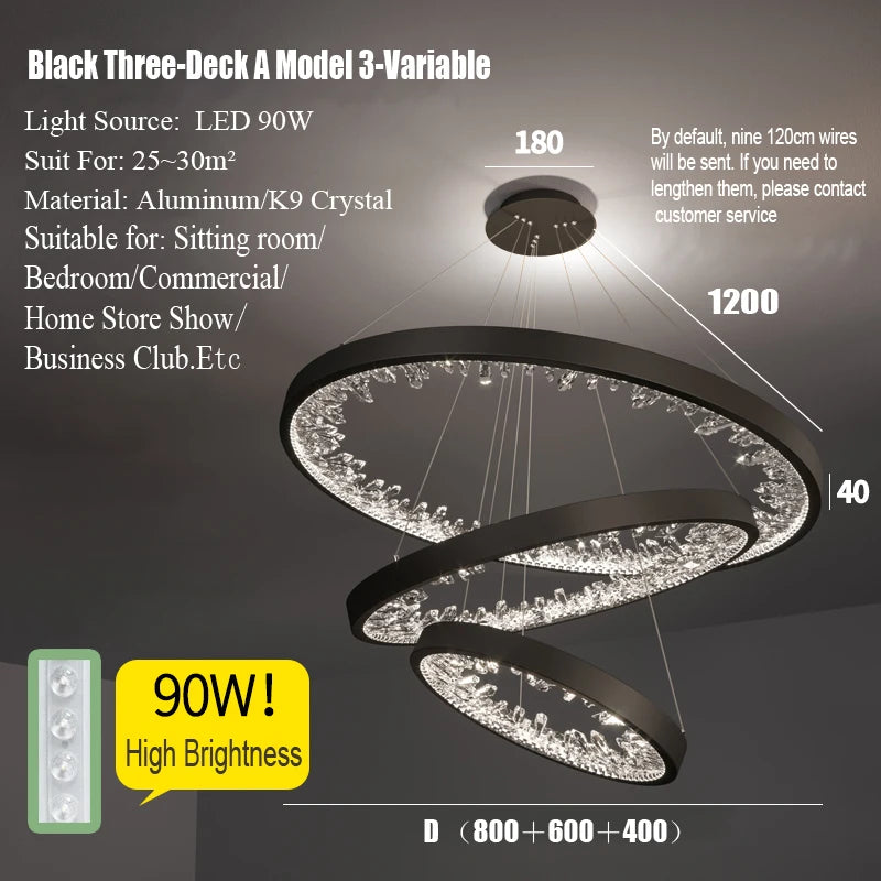 Modern Circle Rings Led Ceiling Chandelier