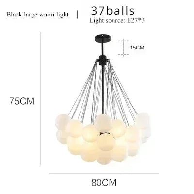 37 Glasses Bubble Nordic Frosted Chandeliers