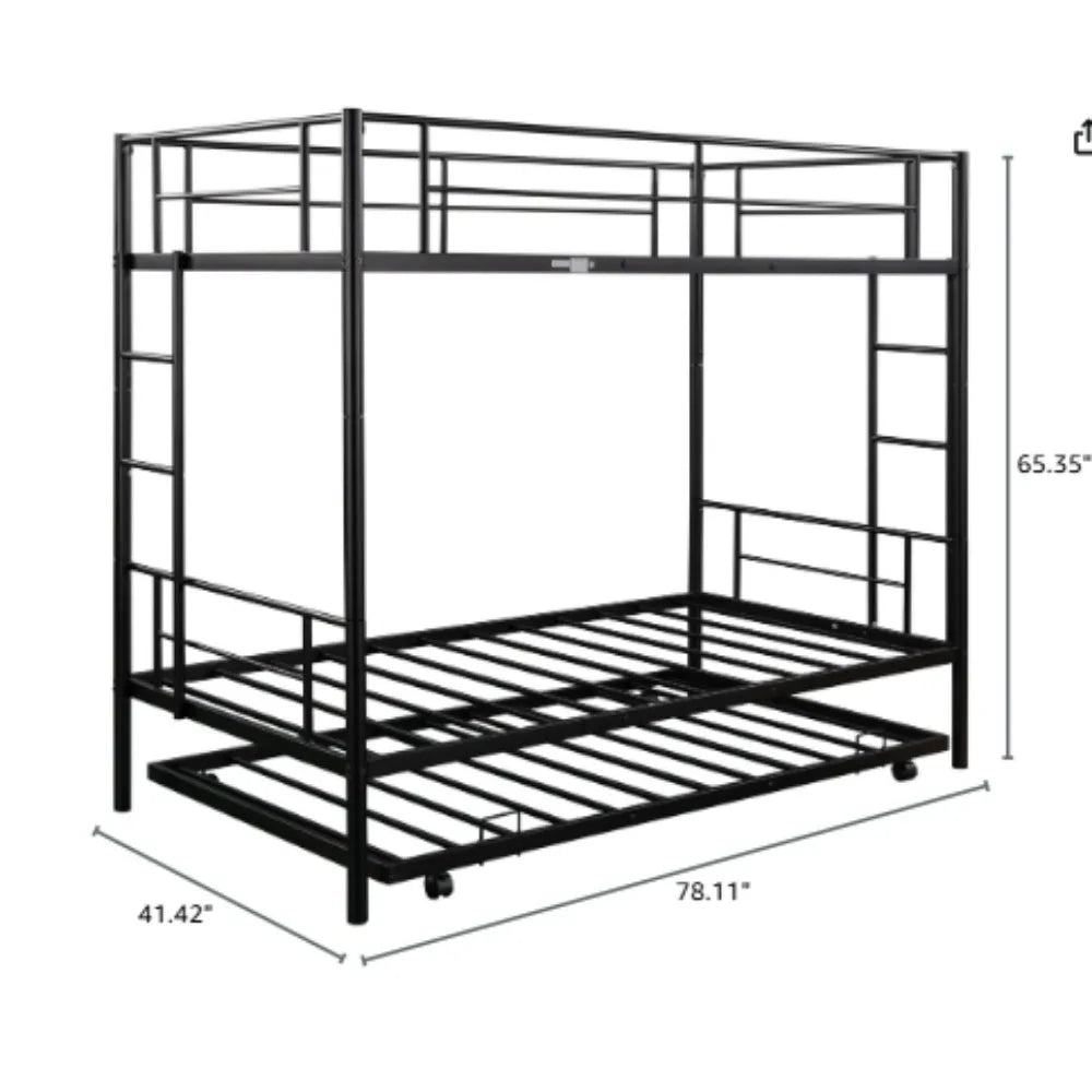 Twin Over Twin Bunk Bed with Trundle