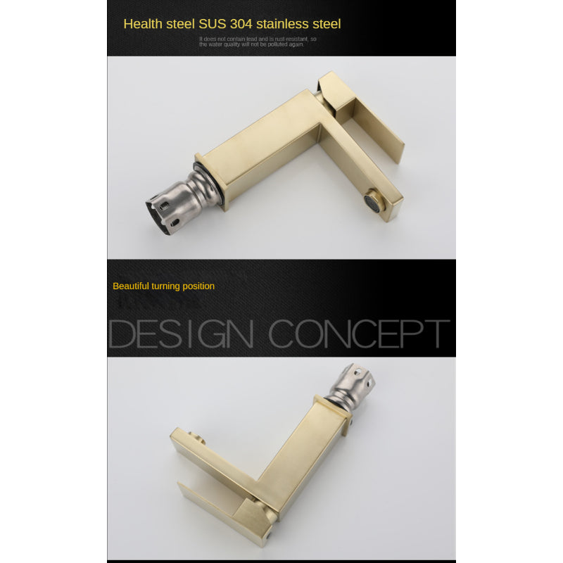 304 Stainless Steel Washbasin Faucet Cold and Hot Brushed Golden Black Bathroom Sink Mixing Bathroom Faucet Accessories