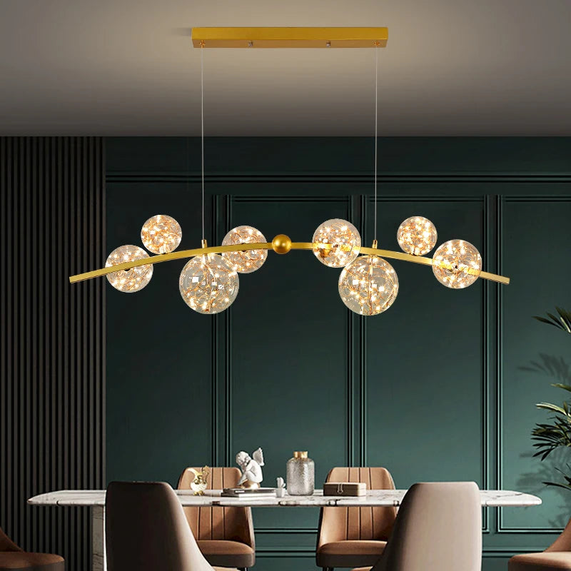 Nordic Clear Glass Ball Long LED Pendant Lamp