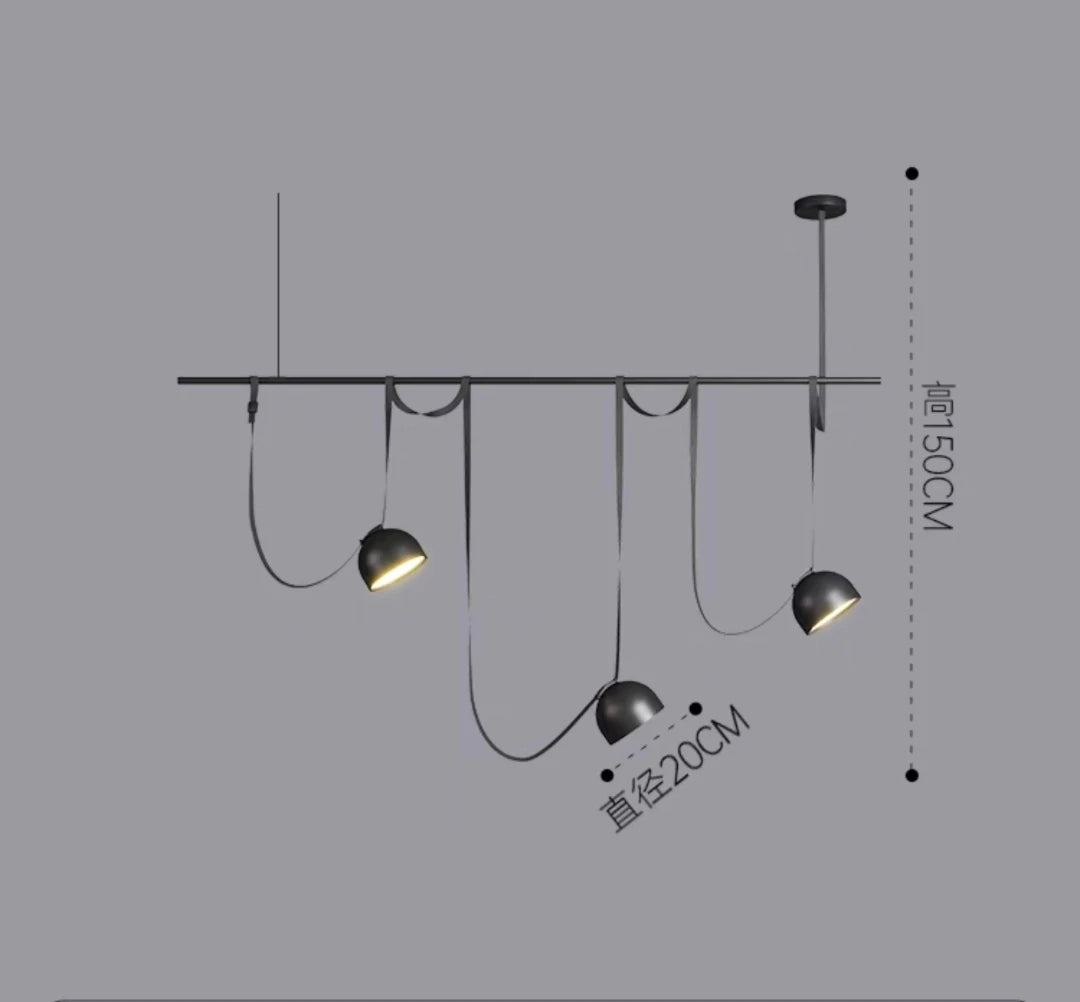 Italy Orange/Black Creative Nordic Design Dining Room Belt Pendant Lamp