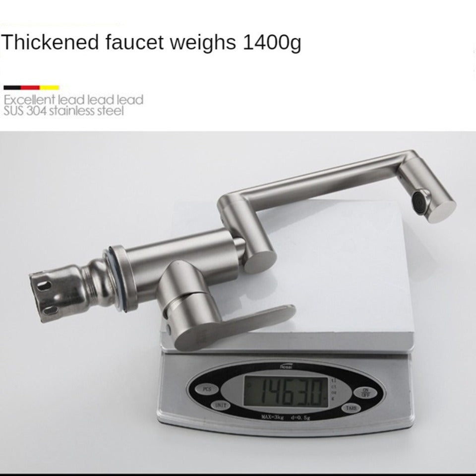 Bathroom Folding Faucet 360 Degree Rotation Single Handle Folding Faucet Taps Camping Cold and Hot Mixer Water Stainless Steel