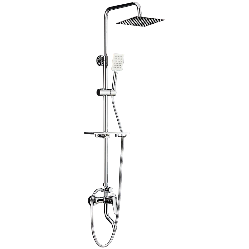 Black/Chrome Plating Bathroom Shower Set Household Copper  Faucet Wall-mounted Bathtub  Rain