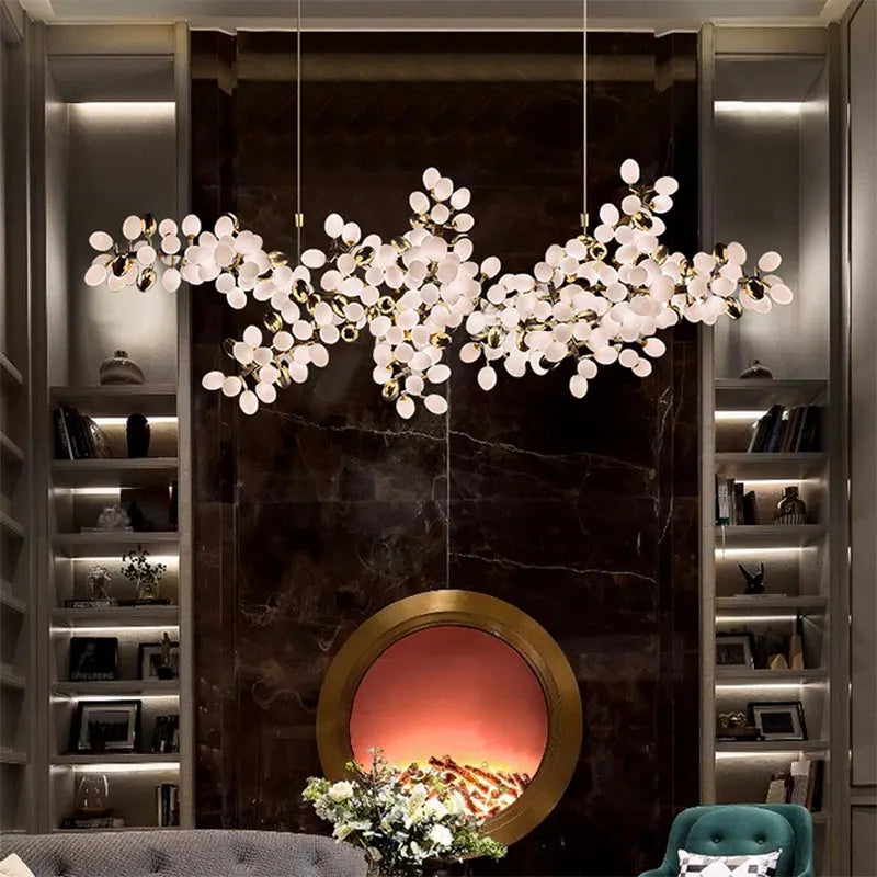 Modern Multi-Bulb Brushed Stainless and Glass Pendant Lights