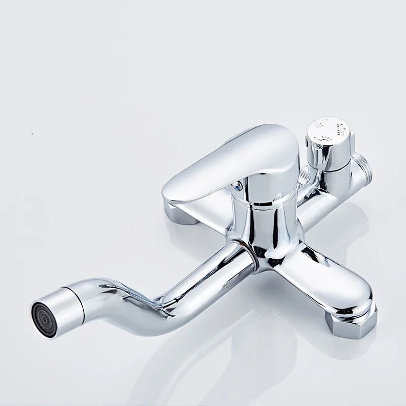 Black/Chrome Plating Bathroom Shower Set Household Copper  Faucet Wall-mounted Bathtub  Rain