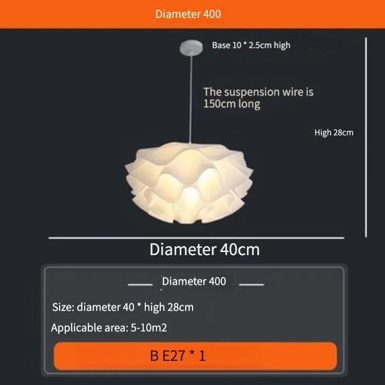 Postmodern Designer Pendant Light White Flower LED Hanging Lamp for Bedroom Restaurant Bar Store Lighting Indoor Petal Decor