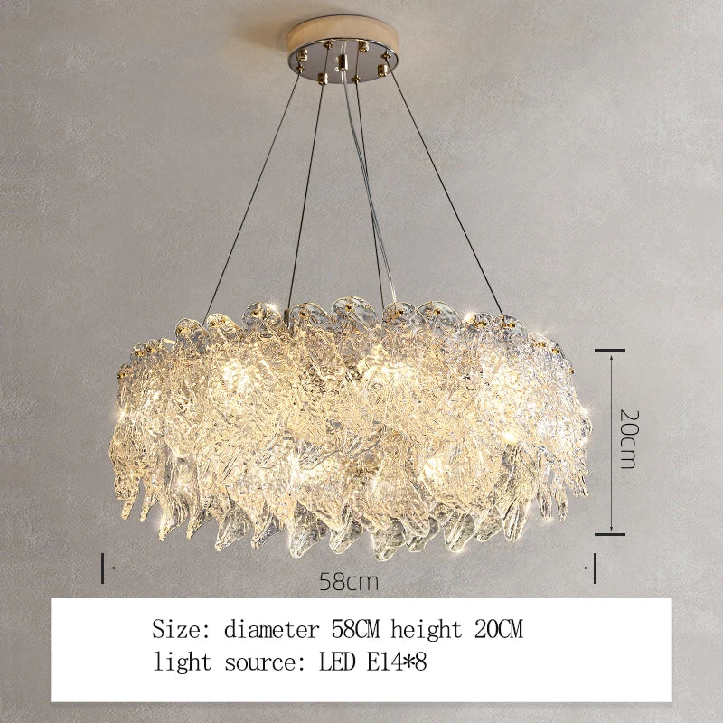 Luxury Single Tier Glass Crystal Lamp Chandelier