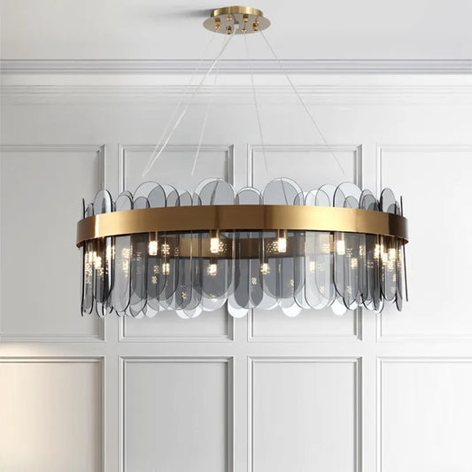 Nordic Smoke Grey Glass Chandelier