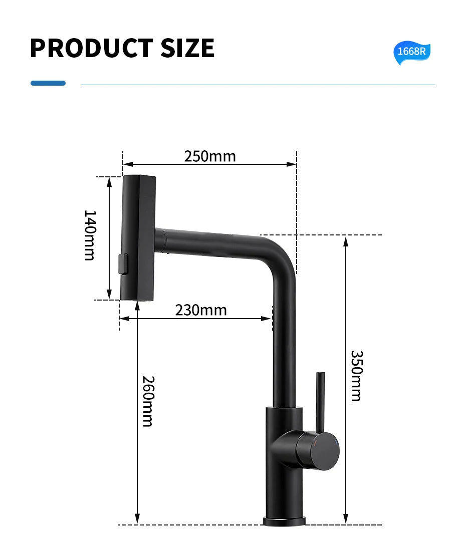 Touch Sense Kitchen Faucet 3 Mode Black Waterfall Crane Brushed Nickel Sensor Pull Out Hot Cold Mixer Gray Sink Water Tap 1668