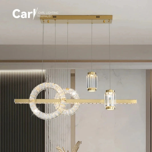 Light Luxury Modern Restaurant Led Chandelier Designer Creativity Is Suitable for Simple Table Lamp Bar Crystal Lamps.