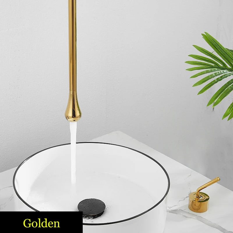 BAKALA Water Drop Hang Ceiling Faucet Bathroom Basin Bathtub Tap Solid Brass  Hot Cold Water Sink Mixer Tub Hardware