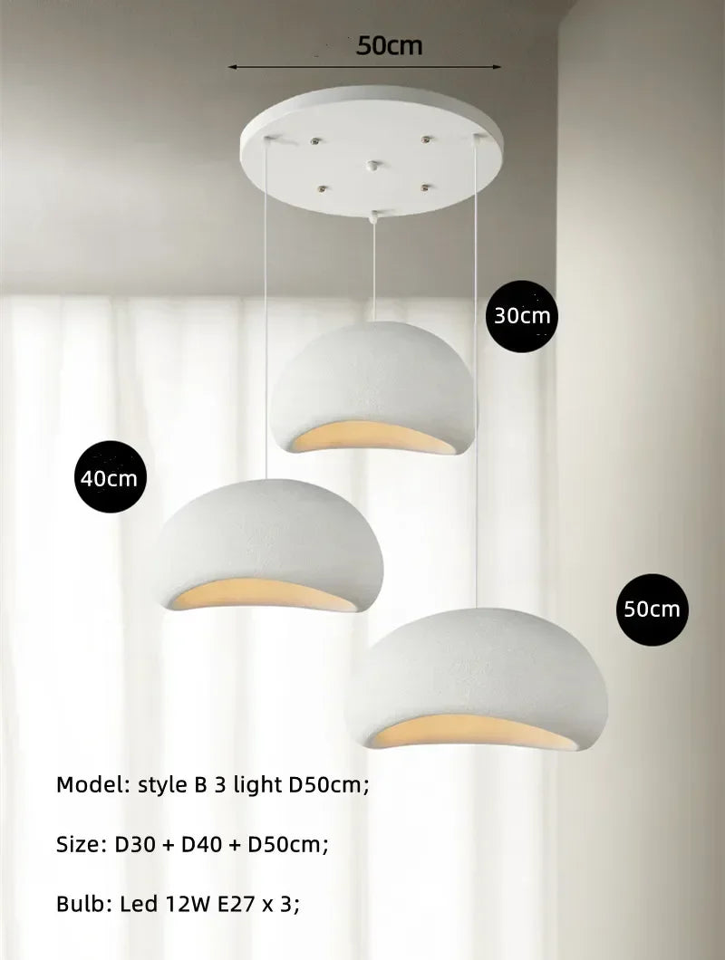 Japanese Wabi-sabi Style Living Room Chandeliers Dining Room Bar Lights Nordic Designr Curve Pendant Lights LED Home Decoration