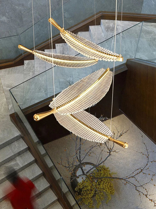 Luxury Modern Minimalist Leaf Art Chandelier