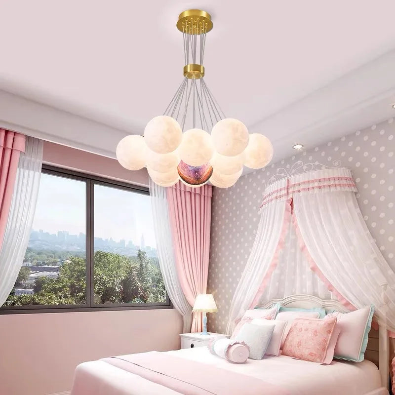 Nordic Planet 3D Moon Ceiling Chandelier