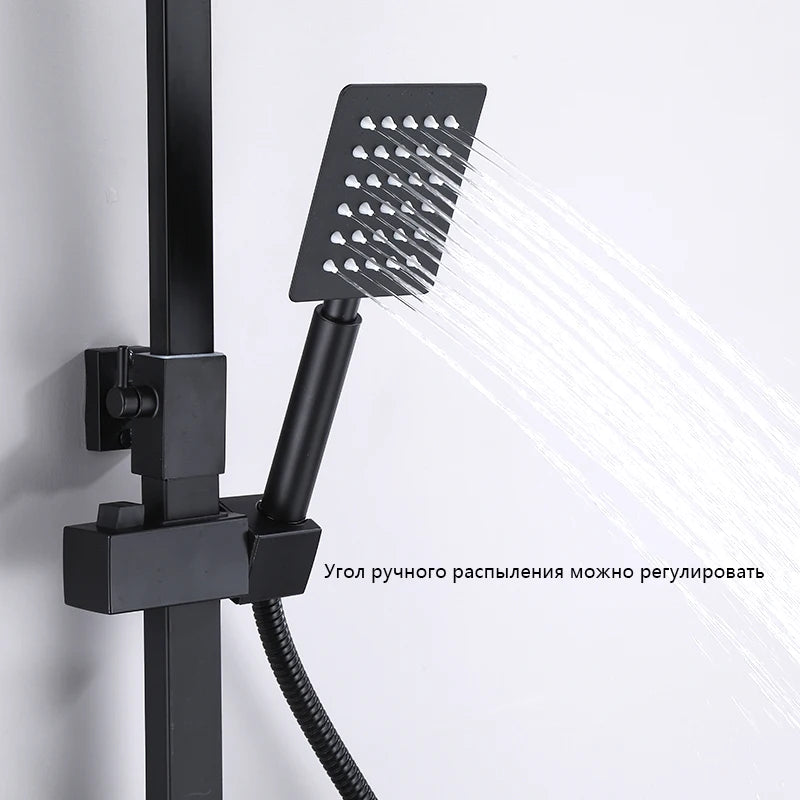 Brass Bathroom Faucet Shower System Shower Faucet Rainfall Shower Set Modern Showers For Bathroom With Shelf Shower System Set