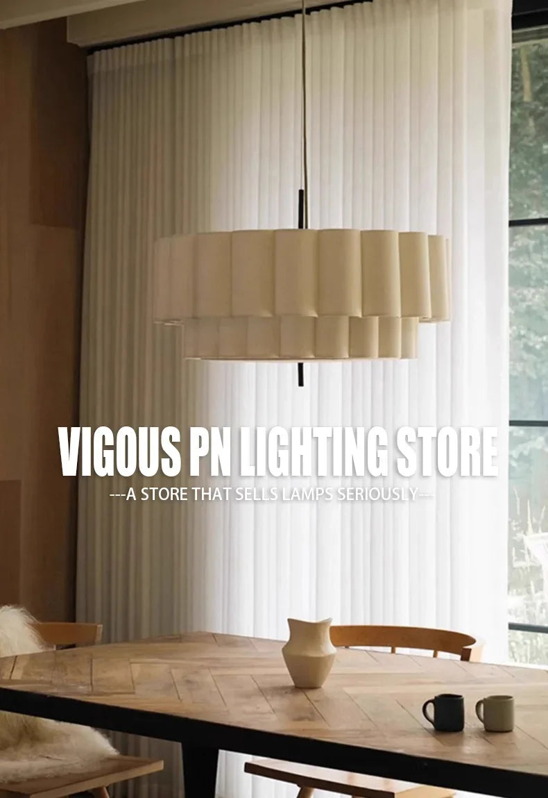 Folia Fabric Pendant lamp Bohemia Large Linen Lamp Wabi Sabi Living Dining room Bedroom lamp B&B Decoration Lounge room Lamp