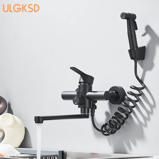 Kitchen Faucet With Bidet Hot And Cold Faucets Folding Water Spout Little Hand Spray Concealed Installion Kitchen Tap Sink Crane
