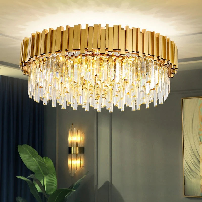 Gold Crystal LED Chandelier Lighting