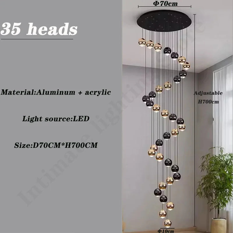 Pendent Lamp Stairs Chandelier lighting Living room Modern Pendant Lights for Kitchen Island Lustre stairs Hanging Ceiling Lamp