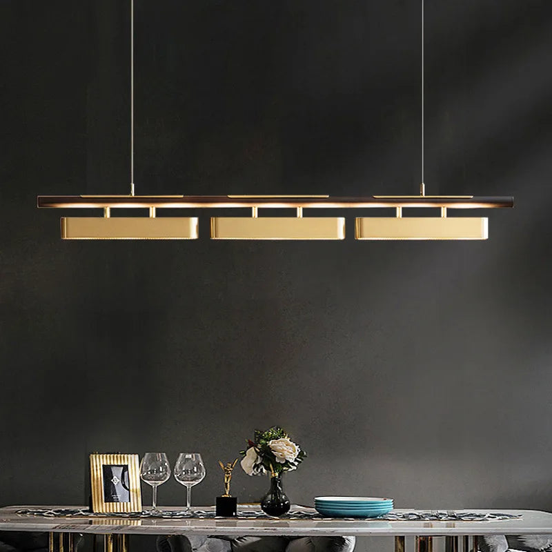 Modern Minimalist Strip LED Chandeliers Long Living Dining Room Coffee Desks Kitchen Pendant Lights Home Indoor Lighting Fixture