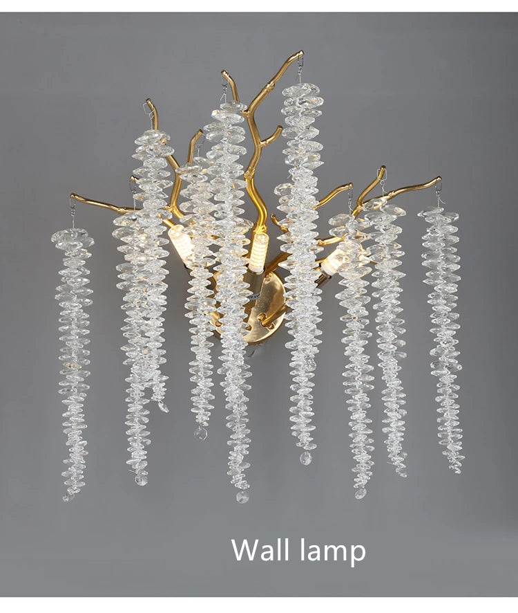 Nordic Crystal Tassel Chandelier for Living Room Hall Restaurant Decoration Luxury Ceiling Pendant Lights Indoor Lighting