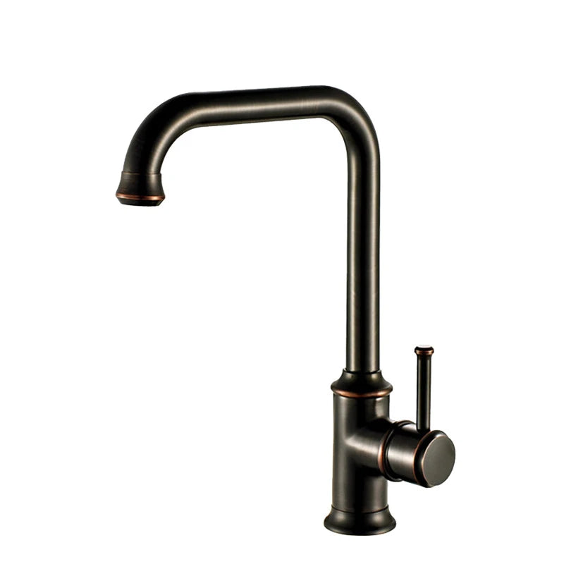 Black Kitchen Faucets Antique Bronze Faucet Kitchen Mixers Taps Cold And Hot Basin Sink Tap Water Mixers Antique Gold Chrome