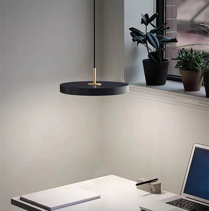 Modern minimalist pendant light LED Disc Lights Study Decor replica design lamp For Bedroom Living Room Office home design light