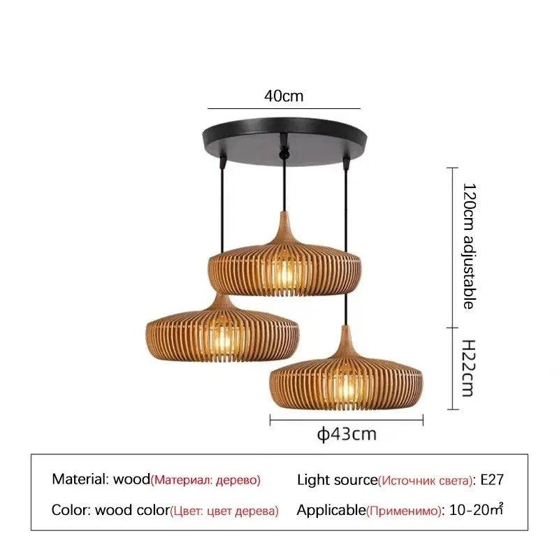Clava Log Wood Pendant Lamp
