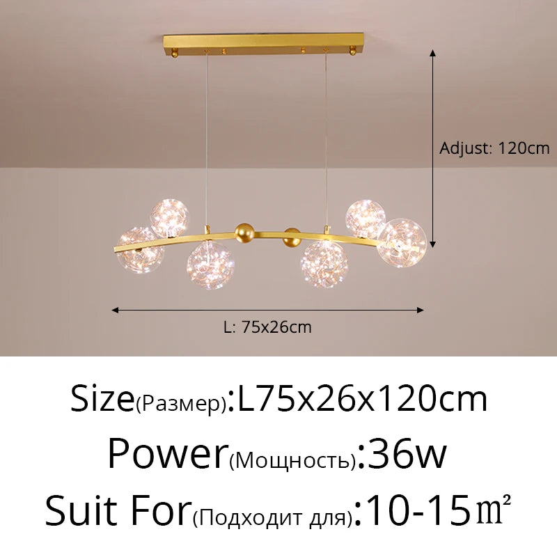 Nordic Clear Glass Ball Long LED Pendant Lamp