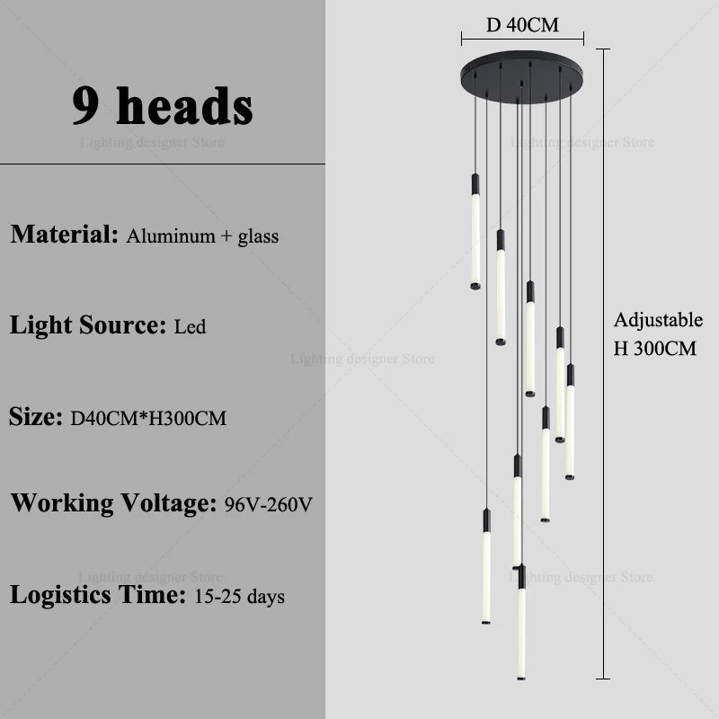 Long Staircase Pendant Light Modern Nordic Ceiling Light