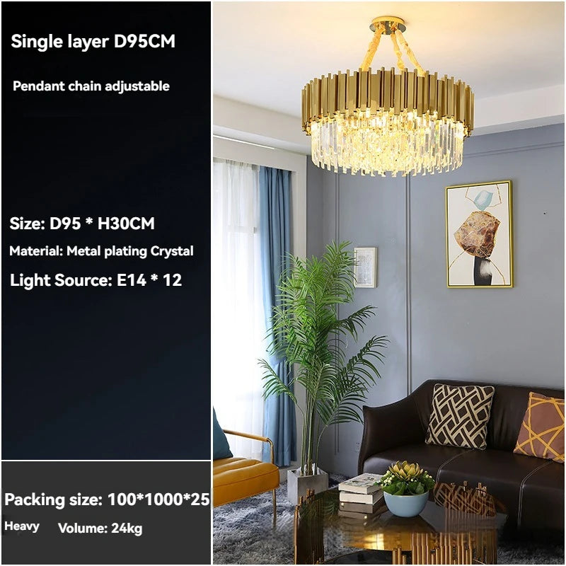 Gold Crystal LED Chandelier Lighting