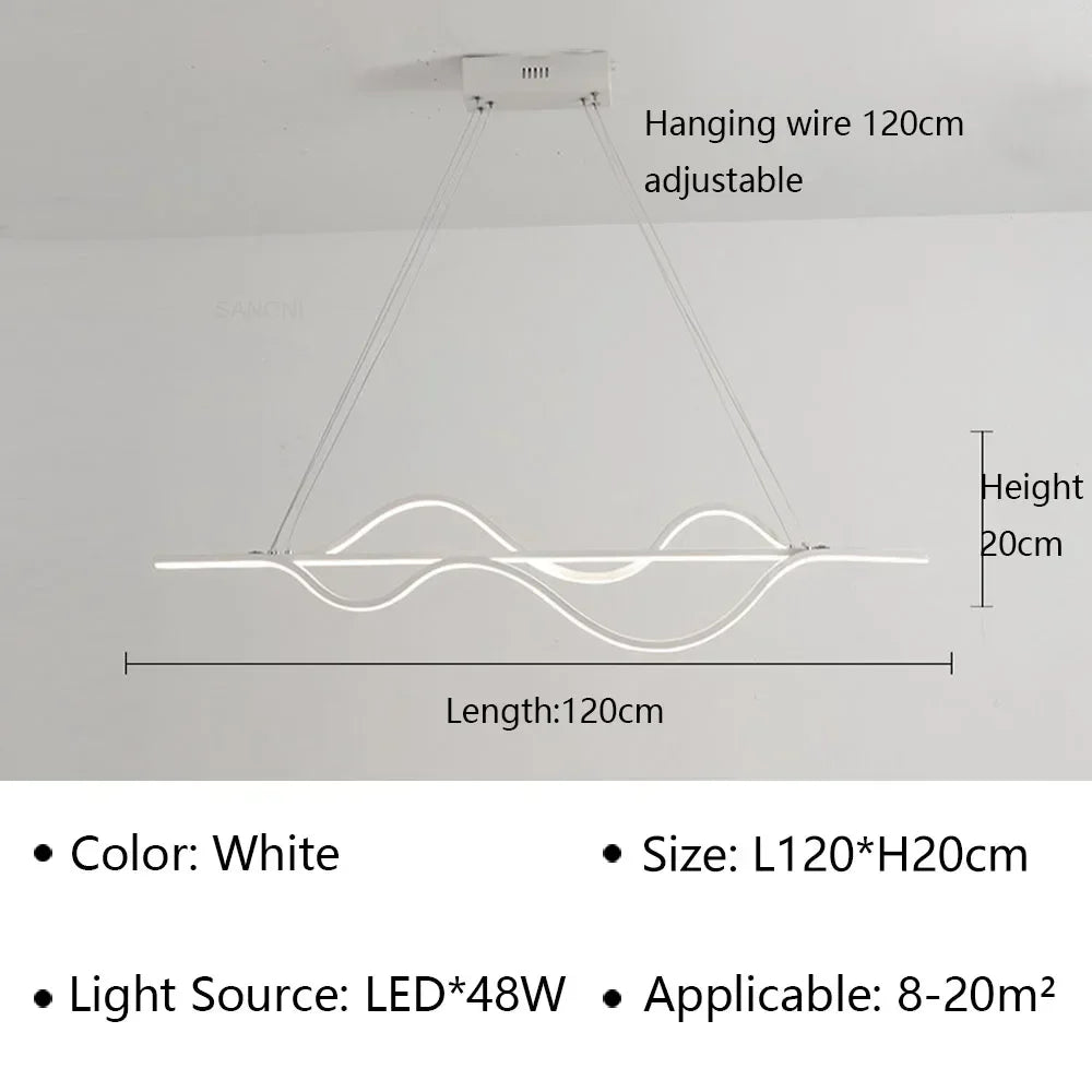 Modern LED Pendant Light Aluminum Luxury Chandelier For Living Dining Room Office Kitchen Island Home Decor Hanging Lamp Fixture