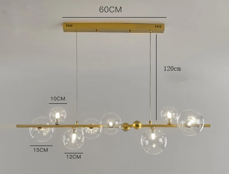 Nordic Chandeliers with 8 Oversized Glass Bulbs