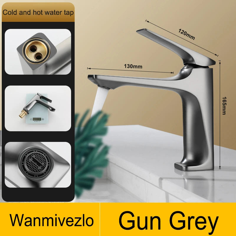 Wanmivezlo Modern Bathroom Sink Faucet Single Handle Deck Mounted Wash Basin Water Tap Hot And Cold Mixer
