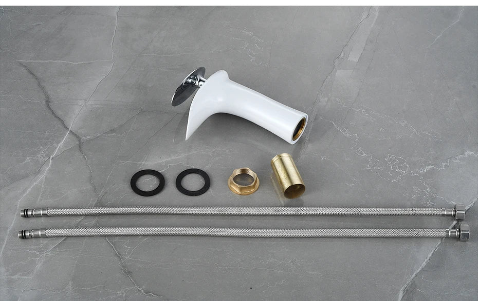 Gold Basin Faucets Waterfall Bathroom Faucet Single handle Basin Mixer Tap Bath Faucet Brass Sink Water Crane Silver 855923