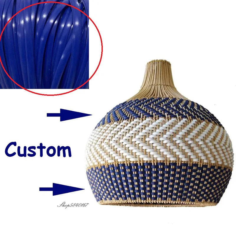 New Rattan Pendant Lights Creative Color Matching Rattan Lamp Chinese Style Luminaire for Dining Room Restaurant Suspension Lamp