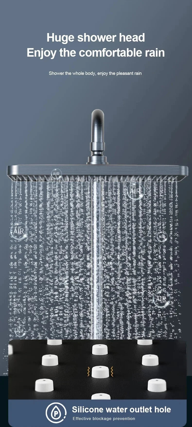 Bathroom Shower Faucet Set 4 Functions Digital Display