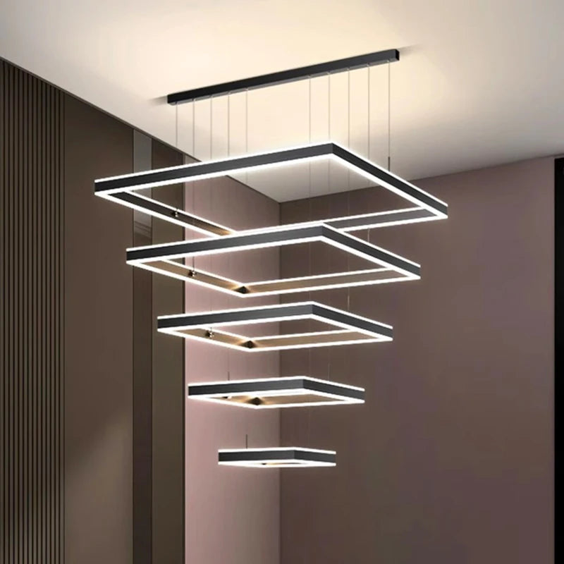 Nordic Square Tiered Chandelier