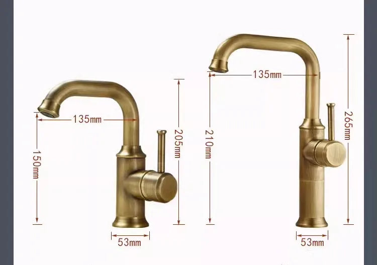 Basin Faucet Total Brass Lead Free Single Lever Hot and Cold Antique Mixer Sink Tap Bathroom Mixer