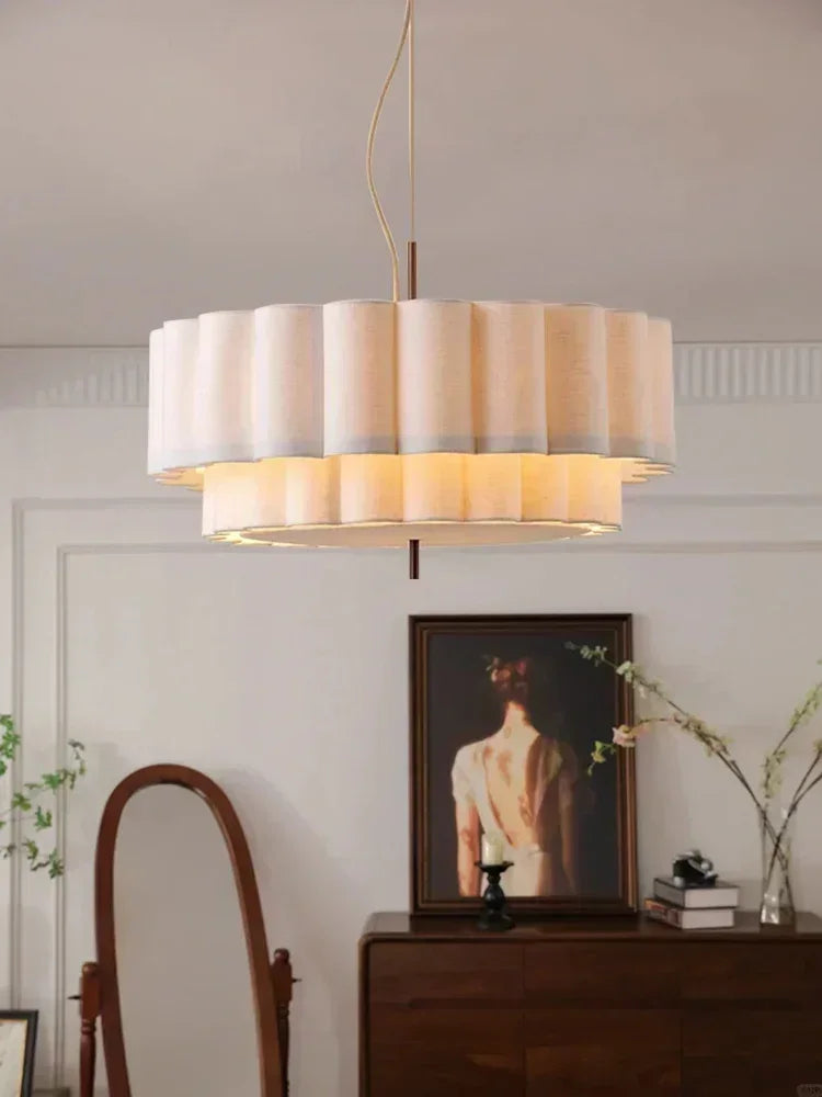 Modern Retro Wabi Sabi Fabric E27 Chandeliers Living Dining Bedroom B&B Decoration Home Pendant Lights Indoor Lighting Fixtures