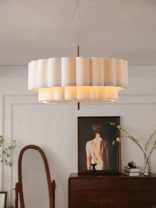 Retro Two-Tiered Fabric Chandeliers