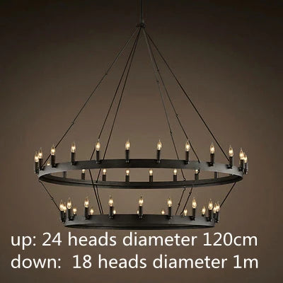 American Retro Iron Double Pendant Lamp