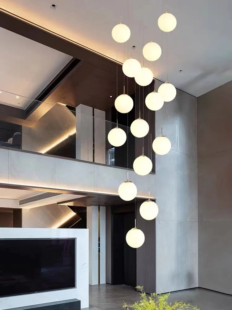 Stairs Modern Nordic Chandelier Loft Duplex Living Room Hotel Lobby Long Chandelier Home Decorative Lighting