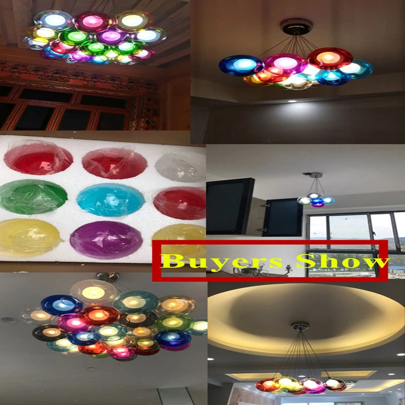 Glass Modern LED Ball Bubble Hanging Lamp