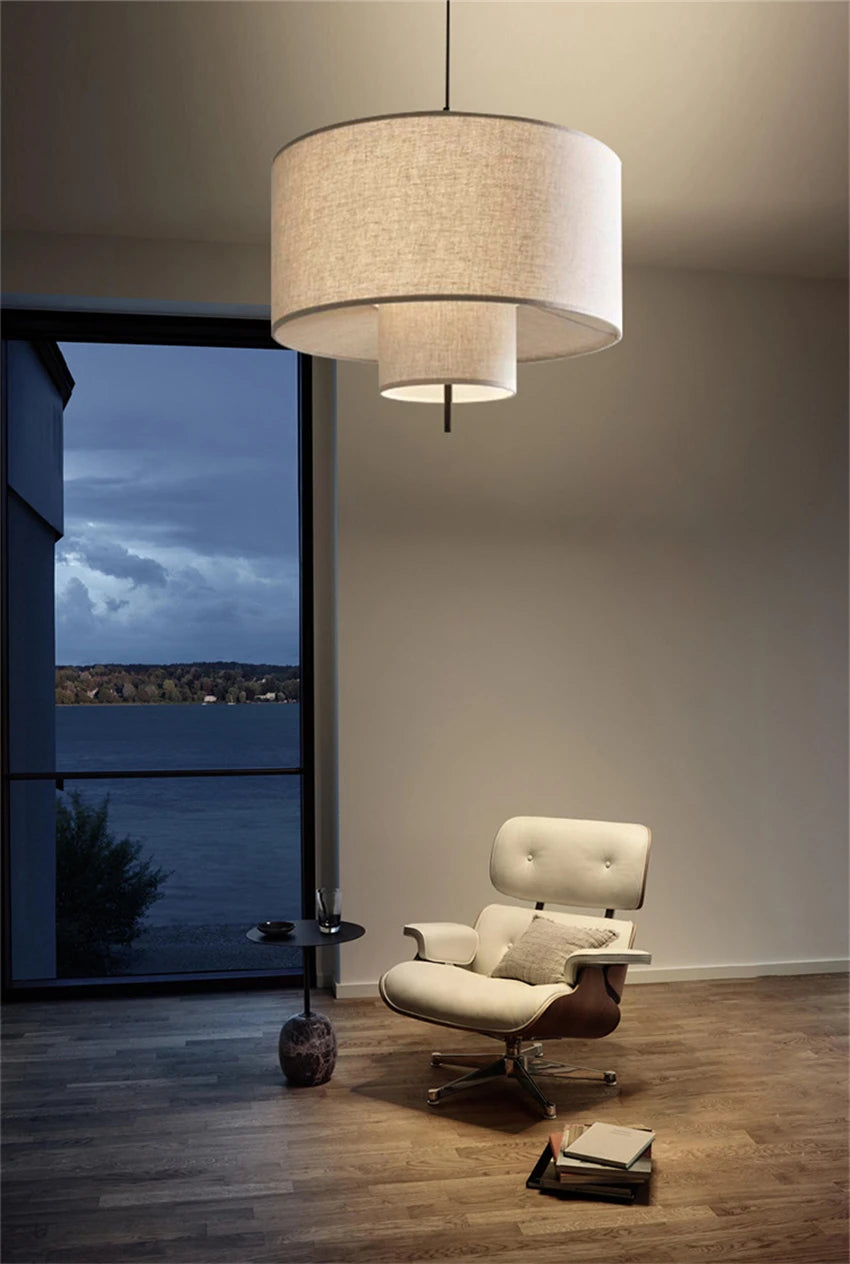 Margin Pendant Japanese Linen Cloth Lamp