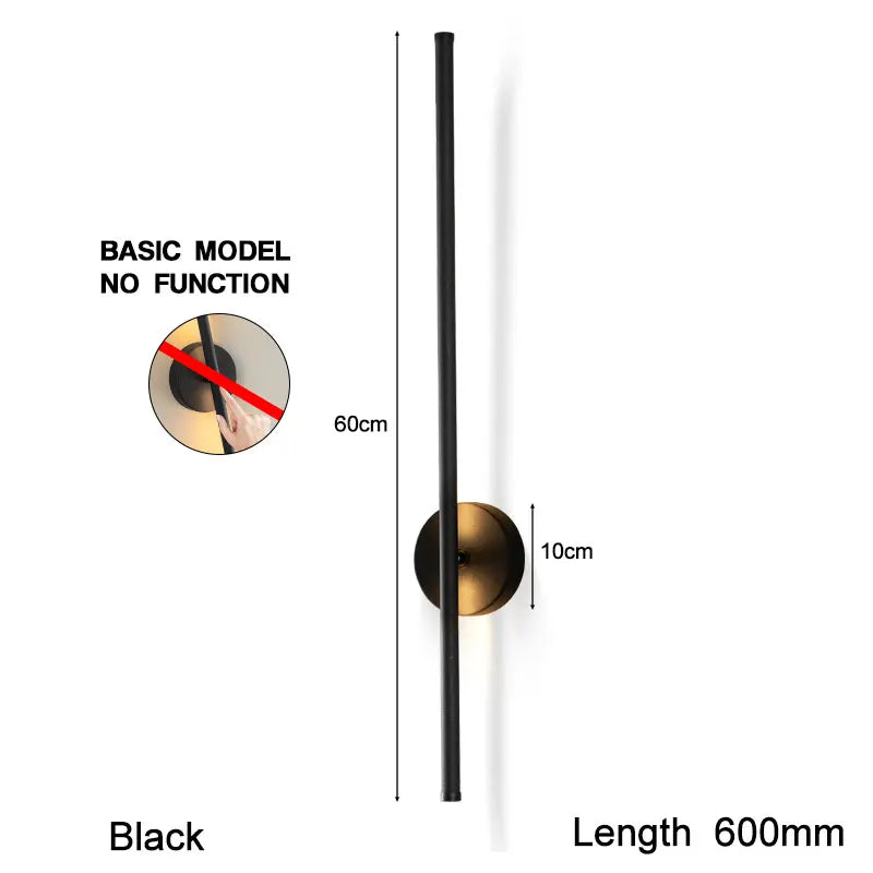 Black Touch Switch Dimming LED Wall Lamp Wall Lights for Bedroom Living Room Indoor 8w 12w 16w 20w LED Wall Sconce for Corridor
