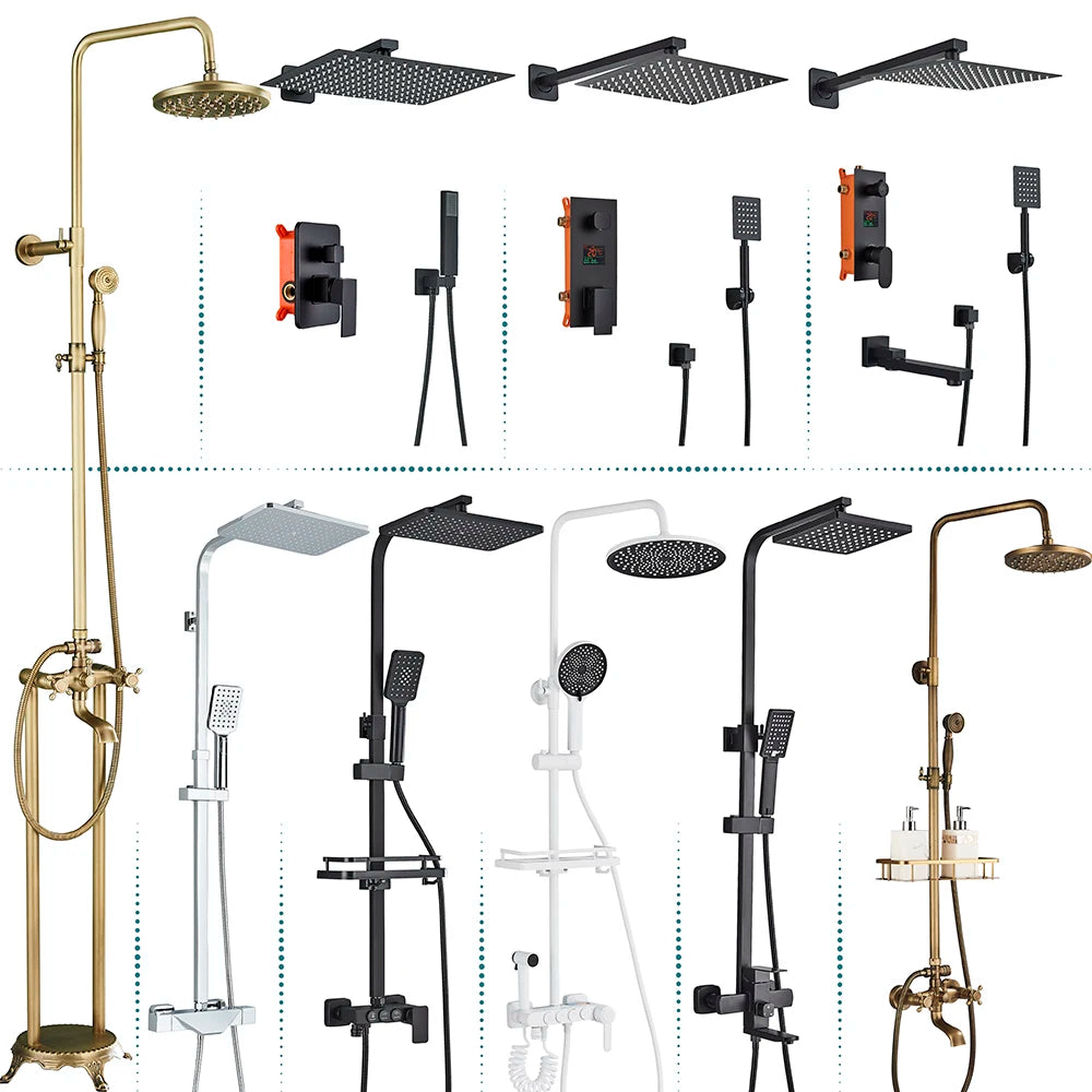 Promotion Shower Faucet Floor Mounted Bathtub Faucet Wall Bath Shower Set Ship From Brazil / EU /CA/MX Warehouse